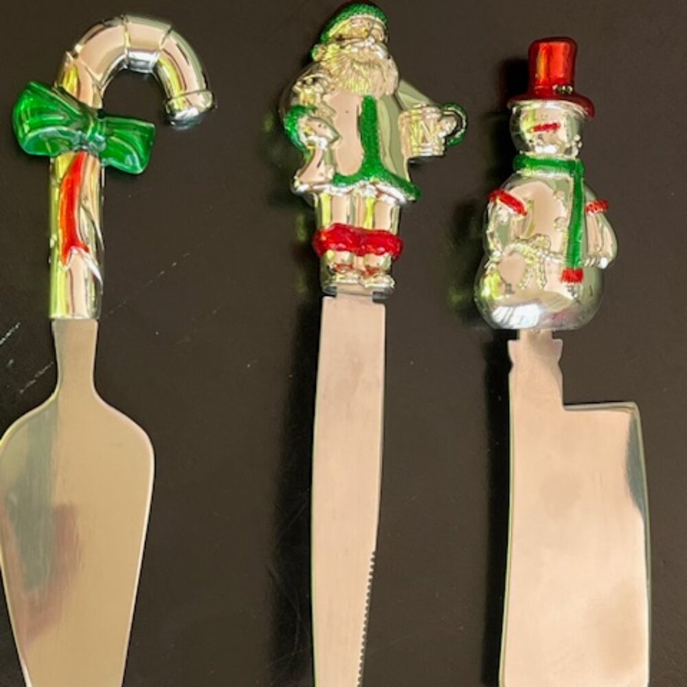 International Silver Company Holiday Cheer Cheese spread 3 pc Set